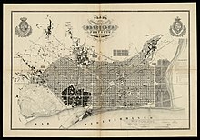 Enlargement plan map of Barcelona