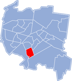 Location of Kawaleryjskie District within Białystok