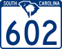 South Carolina Highway 602 marker