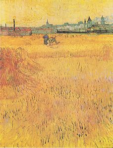 Arles: View from the Wheat Fields (Wheat Field with Sheaves and Arles in the Background), June 1888, Musée Rodin, Paris, France (F545)