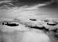 Ventura planes patrol skies during the initial Allied landing on Kiska Island