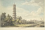 A view of the pagoda in 1763, a year after completion