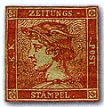 Image 14The Red Mercury, a rare 1856 newspaper stamp of Austria (from Postage stamp)