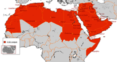 Map indicating members of the Arab League.