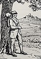 Feldarbeiter vor Pfälzer Landschaft, Zeichnung