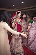 Bride in ghagra choli or lehenga