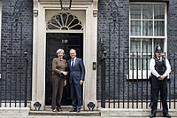 Tusk with British Prime Minister Theresa May in London, September 2017