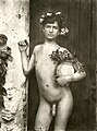 A Naked Boy Wearing a Flower Crown and Carrying an Amphora