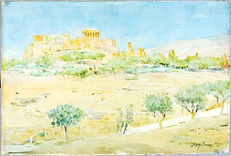General View of the Acropolis at Sunset, n.d. Smithsonian American Art Museum