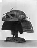 Japanese samurai helmet or kabuto; 15th or 16th century.