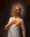 Jesus Christ as painted in the Church [sv] of Hässleholm, Sweden, by the painter Georg Hansen (1868-1932)