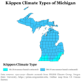 Image 29Köppen climate types of Michigan, using 1991–2020 climate normals (from Michigan)