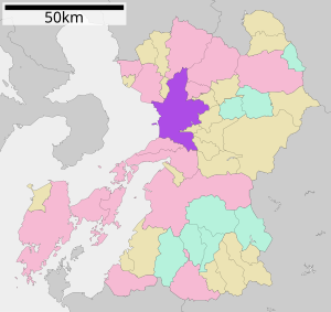 Lage Kumamotos in der Präfektur