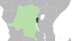 Ruanda-Urundi (dark green) depicted within the Belgian colonial empire (light green), c. 1935
