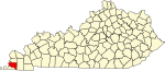 State map highlighting Hickman County