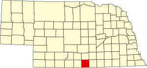 Map of Nebraska highlighting Franklin County