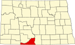 State map highlighting Sioux County