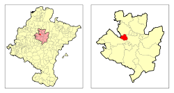Location of Orcoyen within Navarra