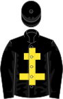 Black, yellow cross of lorraine, black sleeves, black cap