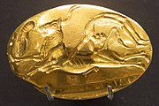 Bull-leaping on a gold signet ring
