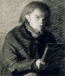 Self-Portrait, pencil, charcoal, and whitening (1860)