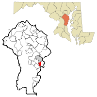Location of Hillsmere Shores, Maryland