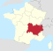 Lage der Region Auvergne-Rhône-Alpes in Frankreich