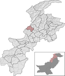 Bajaur District (red) in Khyber Pakhtunkhwa