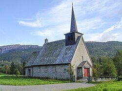 View of the Bergsdalen Church in Vaksdal