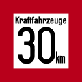 Tafel für Geschwin­digkeits­beschränkung auf 30 km (1927);[6] gültig bis 1939