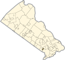 Location of Trevose in Bucks County, Pennsylvania
