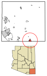 Location of Douglas in Cochise County, Arizona