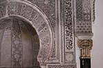 Details of the stucco decoration (and a marble engaged column) around the mihrab