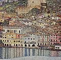 Painting of Malcesine harbour by Gustav Klimt, 1913. Destroyed by fire at Schloss Immendorf, 1945.