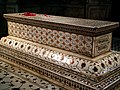Jehangir's cenotaph is richly embellished with intricate inlay.