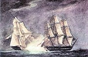 frigate Régénérée in battle against HMS Pearl
