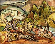 Landscape with Figures, 1909, oil on canvas. 65 x 83 cm, Museum of Modern Art, New York