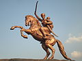 An equestrian statue of Lakshmibai in Solapur, Maharashtra