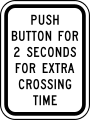 R10-32P Push button for 2 seconds for extra crossing time
