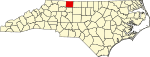 State map highlighting Stokes County