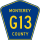 County Road G13 marker