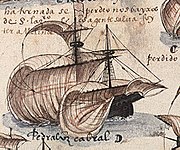 Pedro Álvares Cabral's Ship as depicted in the Book of Armadas, now held in the Academy of Sciences of Lisbon