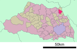Location of Ōtone in Saitama Prefecture