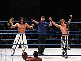 Paul London and Brian Kendrick during a show of the WWE SmackDown Live Tour