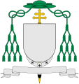 Wappen eines Erzbischofs (wegen des Doppelkreuzes) und Metropoliten (wegen des Palliums)