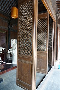 Traditional Chinese folding doors in The Old Museum of Wisteria (Changzhou, China)