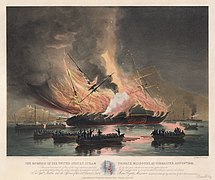 The Burning of the USS Missouri in Gibraltar