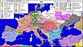 First Bulgarian Empire (681–1018 AD) and Byzantine Empire (286/395–1453 AD) in 915 AD.