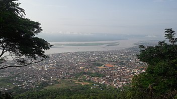 A view of lokoja on top of hill Mount Patti. Kogi state