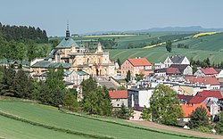 General view of Wambierzyce with the Basilica of the Visitation